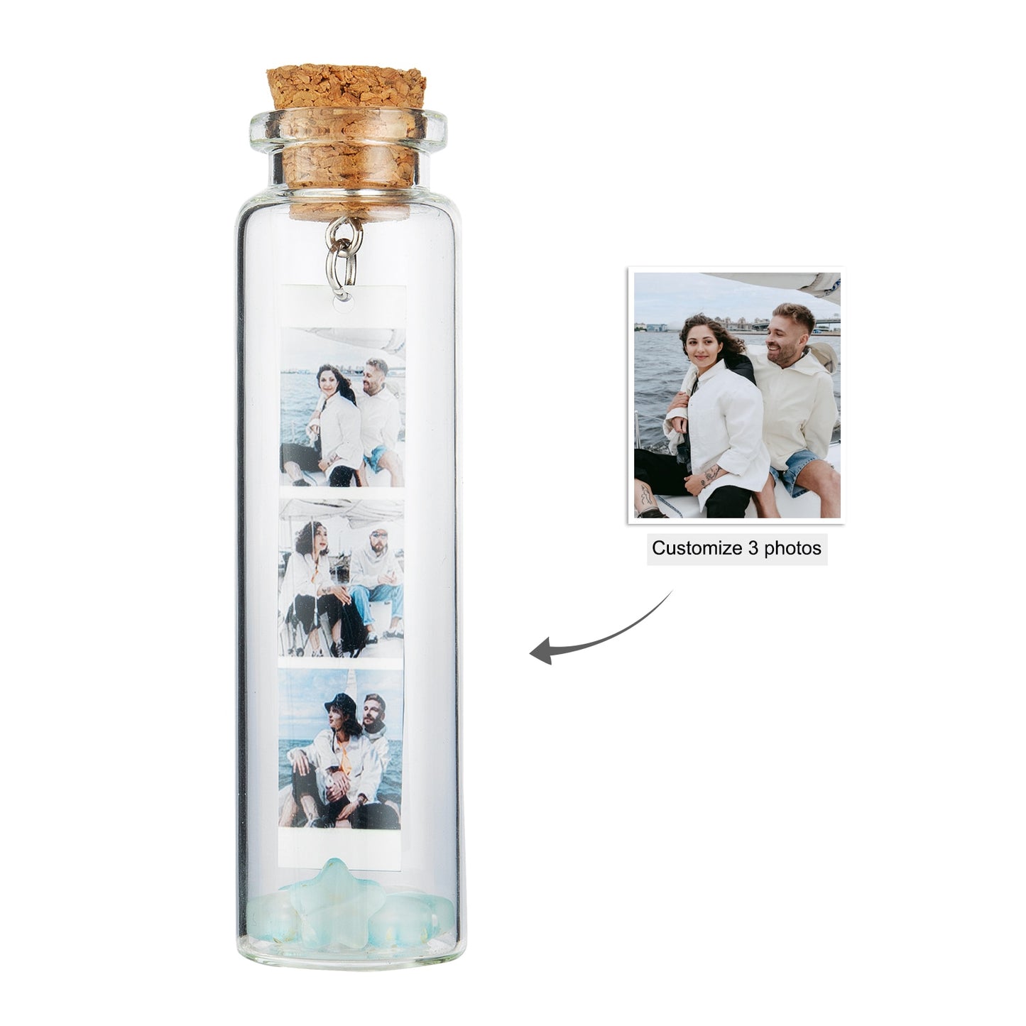 Custom Image Glass Bottle Stopper Vials Jars With Cork