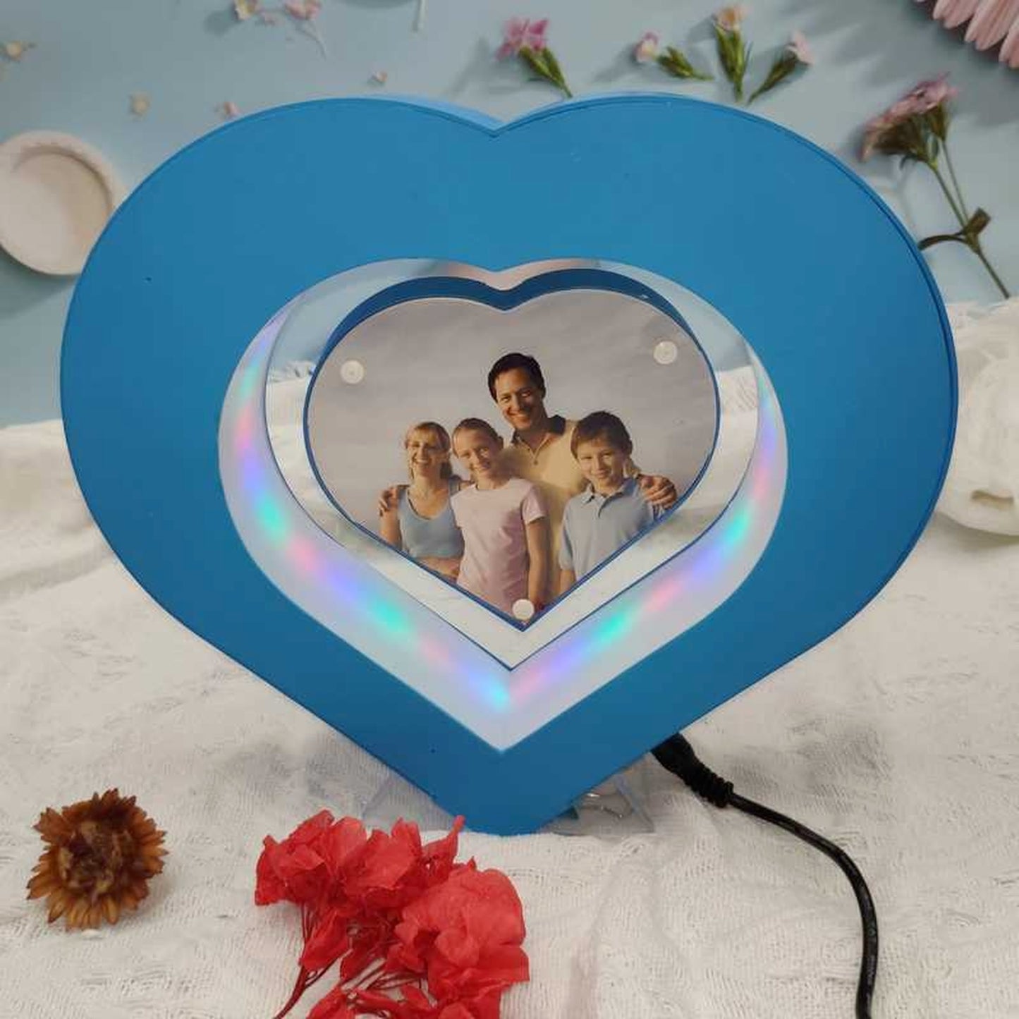 Heart Shape Magnetic Floating Photo Frame