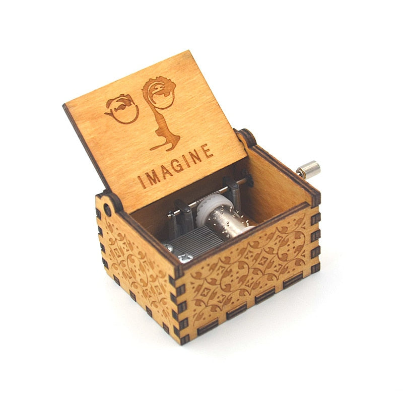 Cute Tiny Hand-cranked Wooden Music Box
