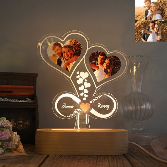 Custom Photo Heart Infinity Display Base Lamp