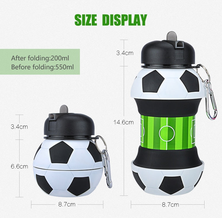 Eco- Friendly Football Sports Collapsible Water Bottle