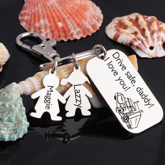 Customized Daddy Drive Safe Key chain Father Gifts