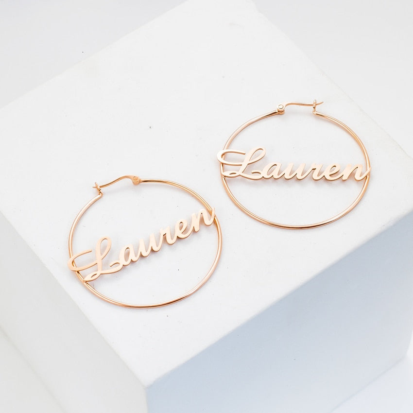 1 Pair Custom Name Earrings For Women