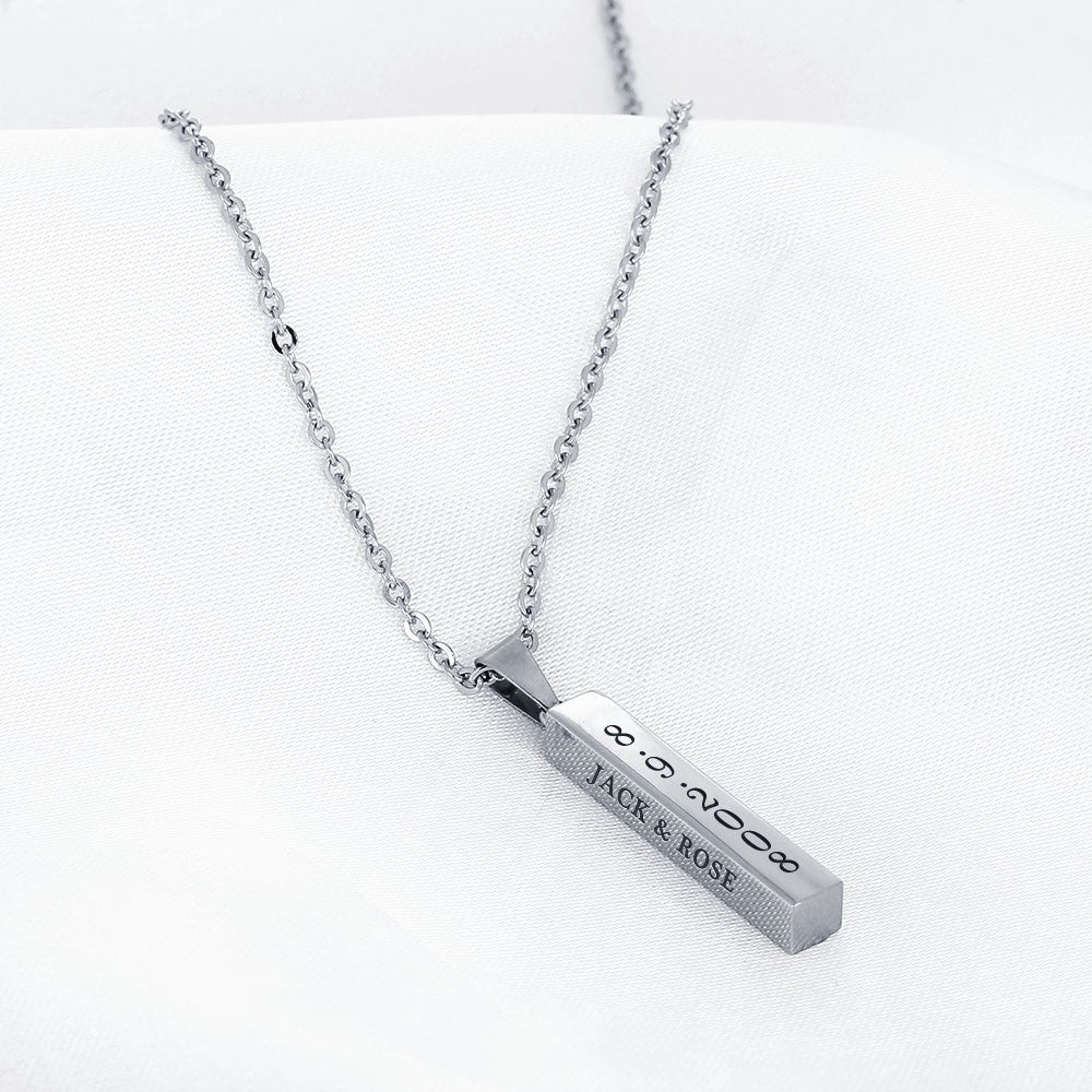 Personalized Engraved Name Date Necklace