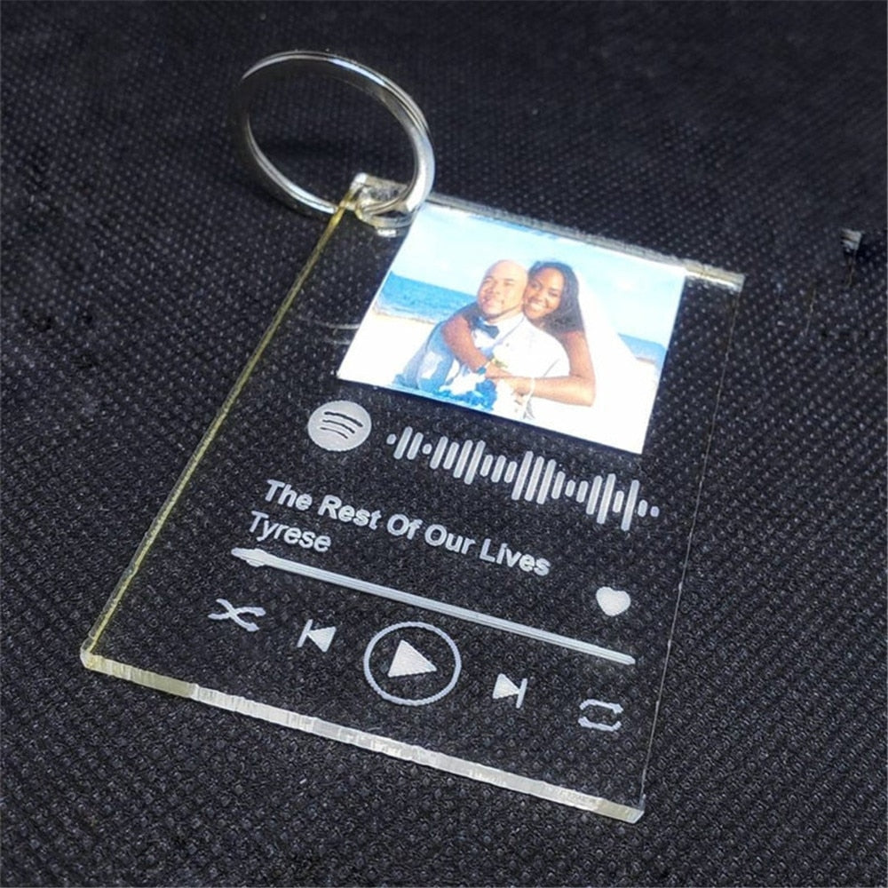Personalized Photo And Song Spotify Keychain